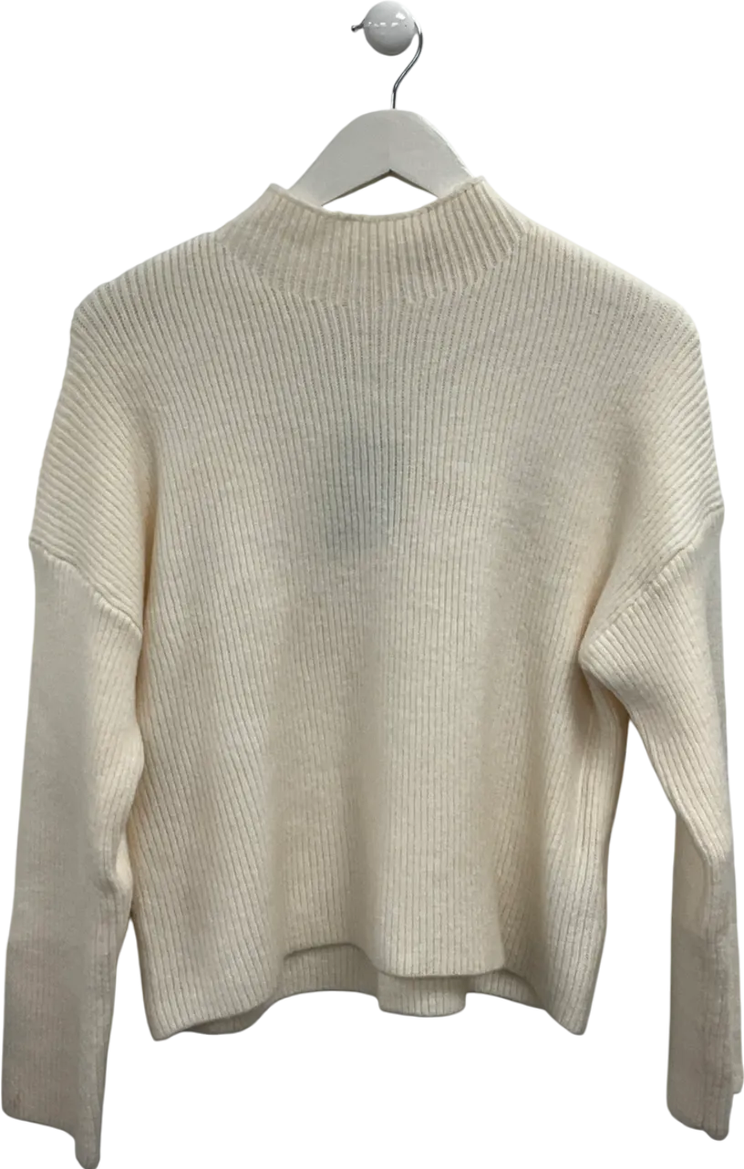 Abercrombie & Fitch Cream Ribbed Knit Jumper UK S