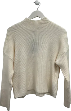 Abercrombie & Fitch Cream Ribbed Knit Jumper UK S
