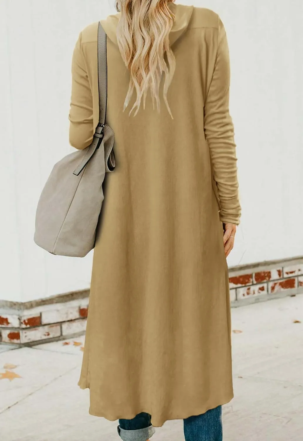 Alaster Queen Women's Hooded Long Cardigans Open Front Long Sleeve Lightweight Cardigan for Women with Pockets
