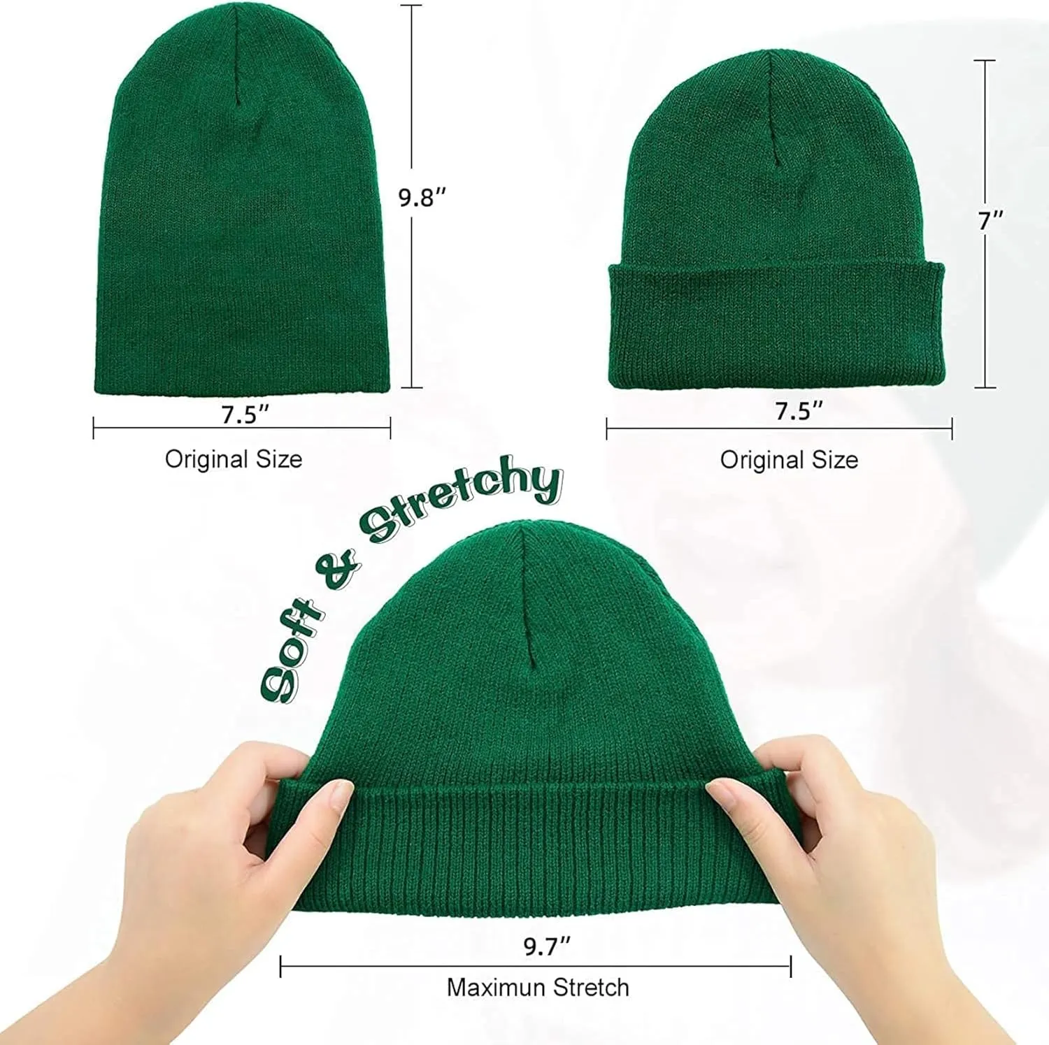 Century Star Kid's Winter Knit Beanie Hats Boys Girls Soft Cozy Baggy Slouchy Beanie Toddlers Youth Hip-hop Skull Cap