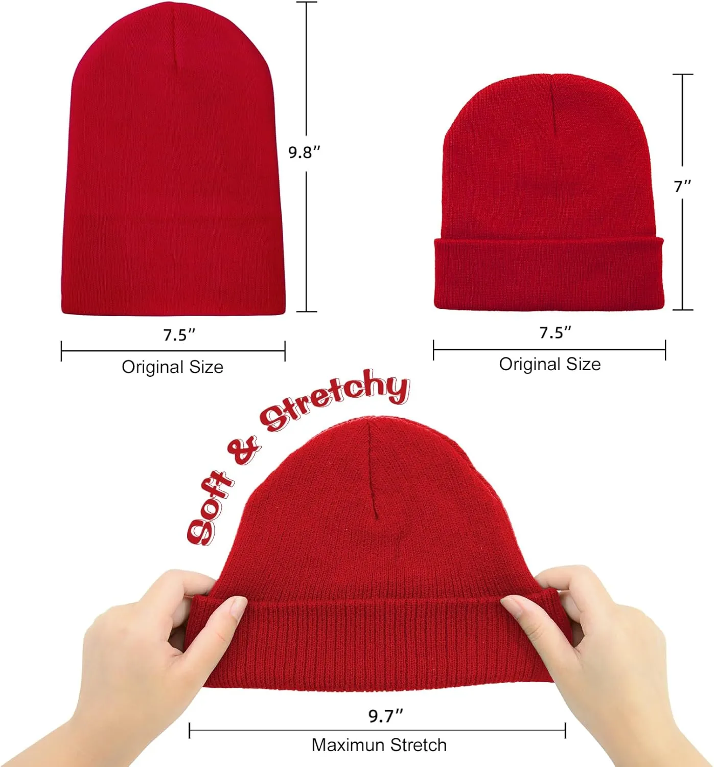Century Star Kid's Winter Knit Beanie Hats Boys Girls Soft Cozy Baggy Slouchy Beanie Toddlers Youth Hip-hop Skull Cap