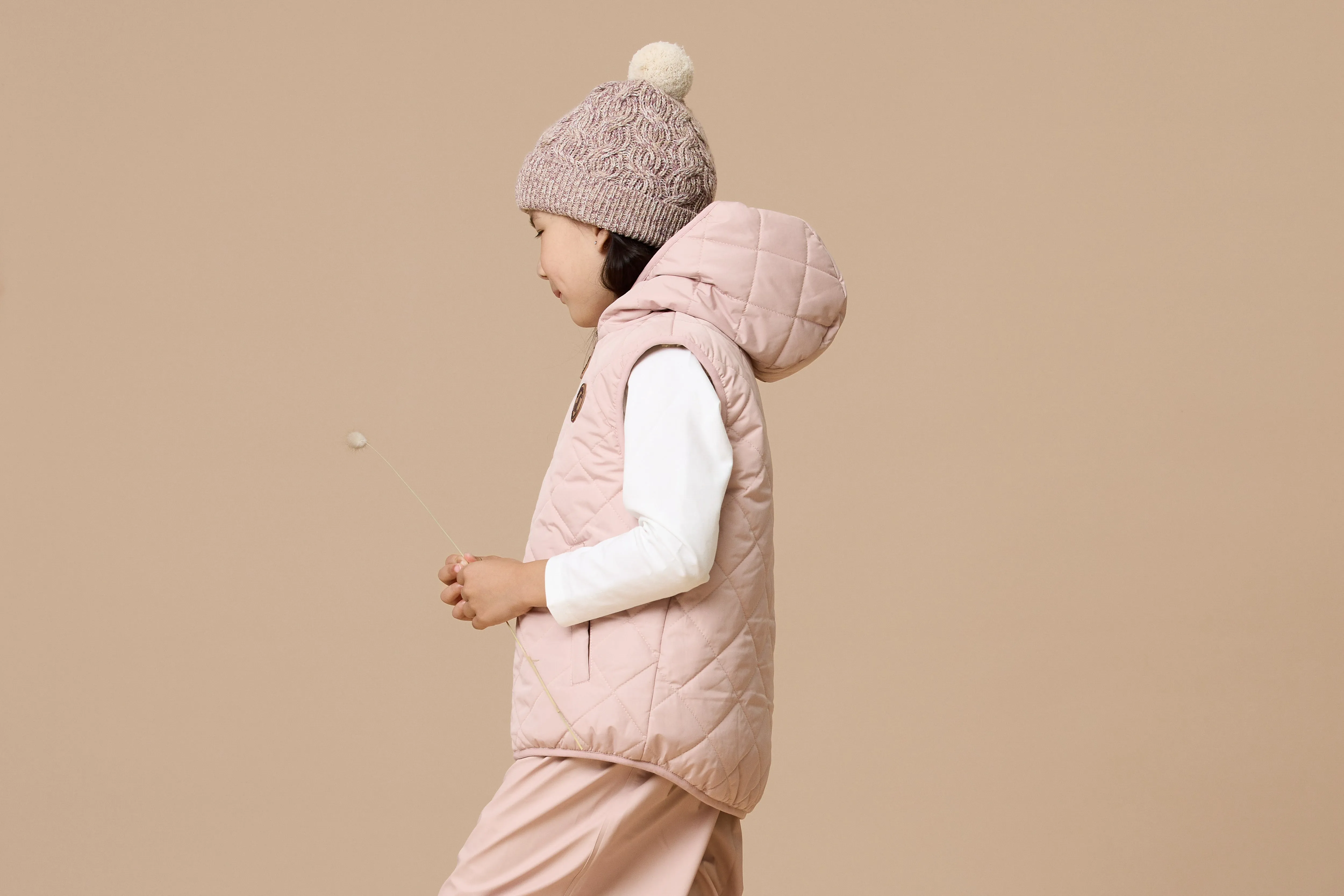 Crywolf Reversible Yeti Vest - Blush/Camel