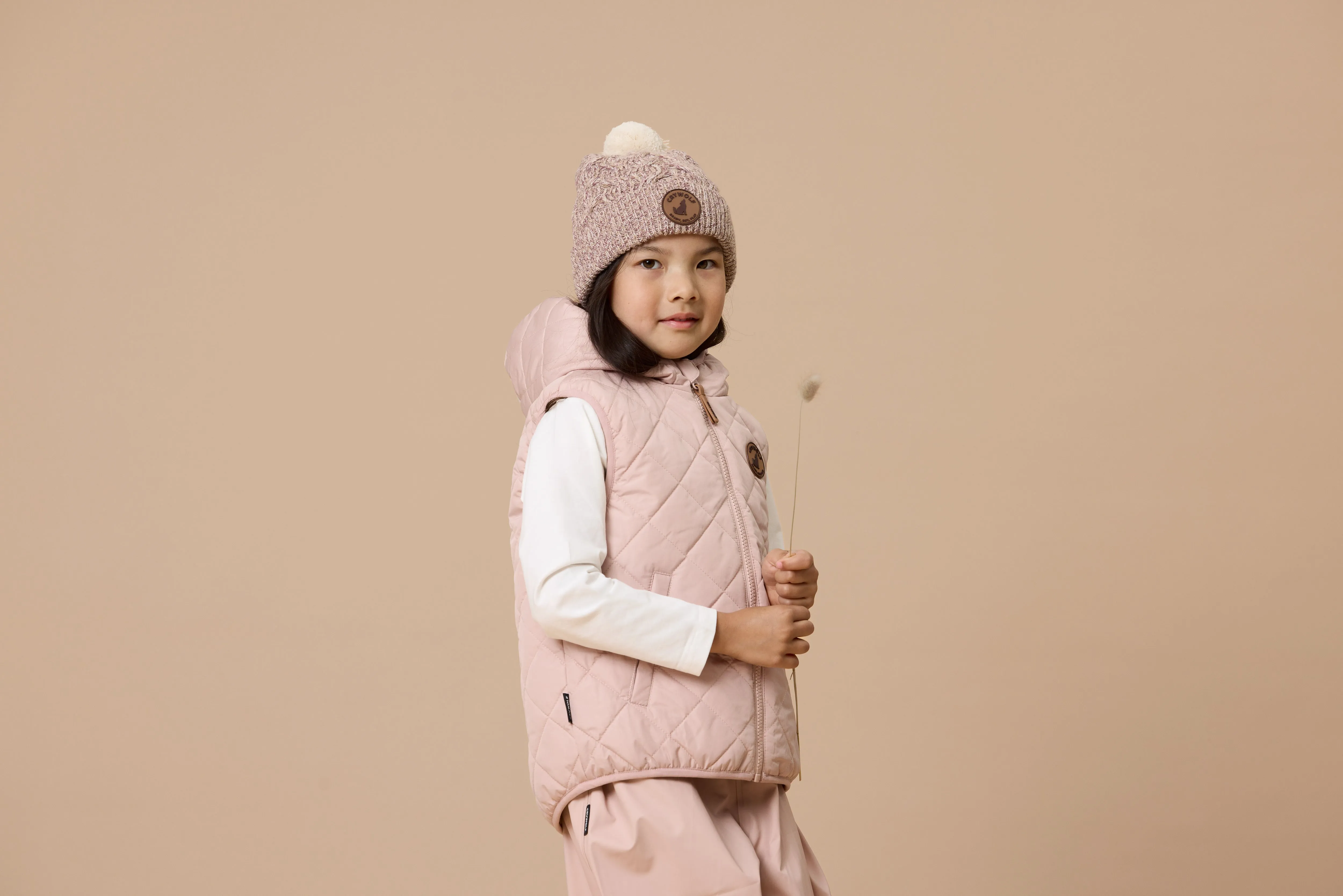 Crywolf Reversible Yeti Vest - Blush/Camel