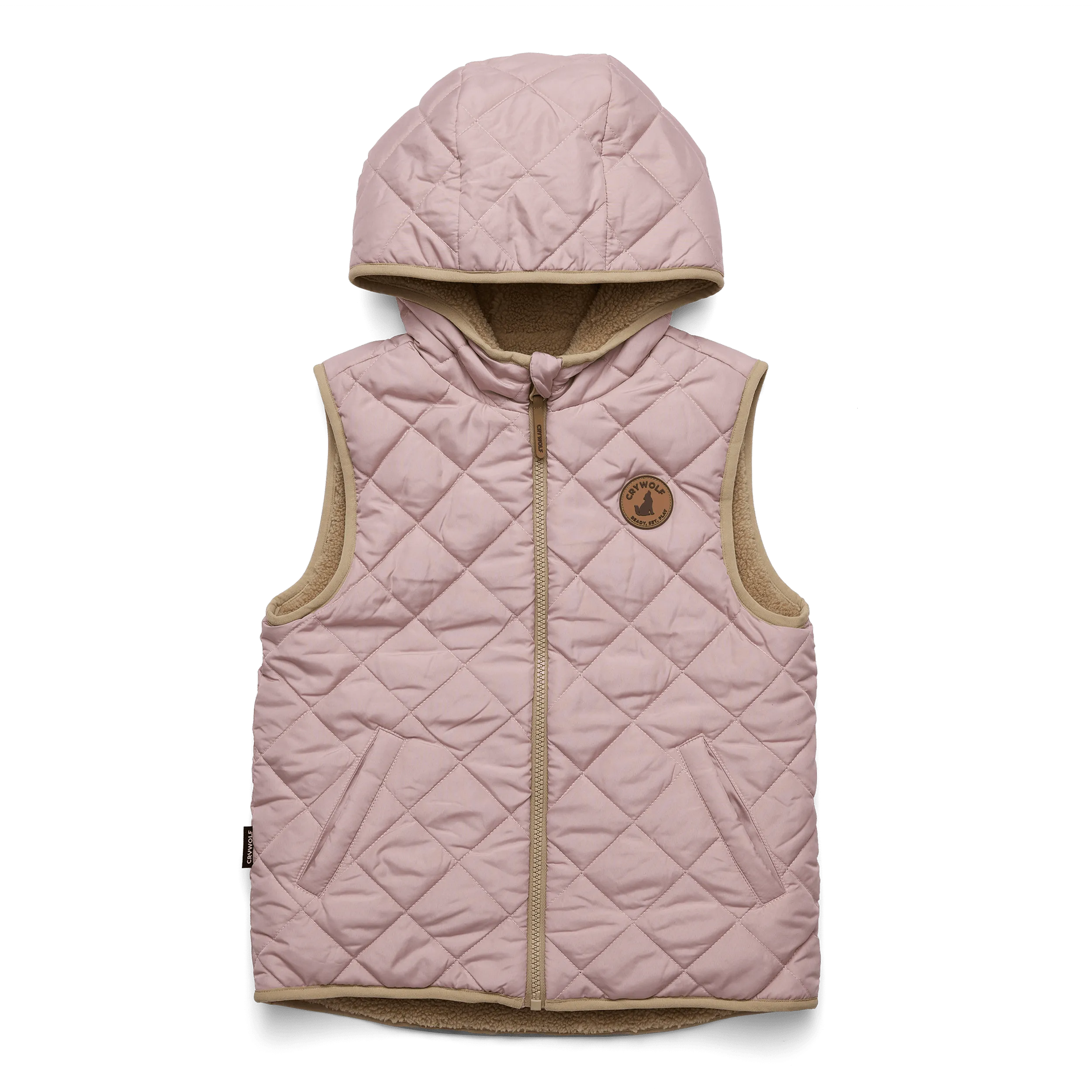 Crywolf Reversible Yeti Vest - Blush/Camel