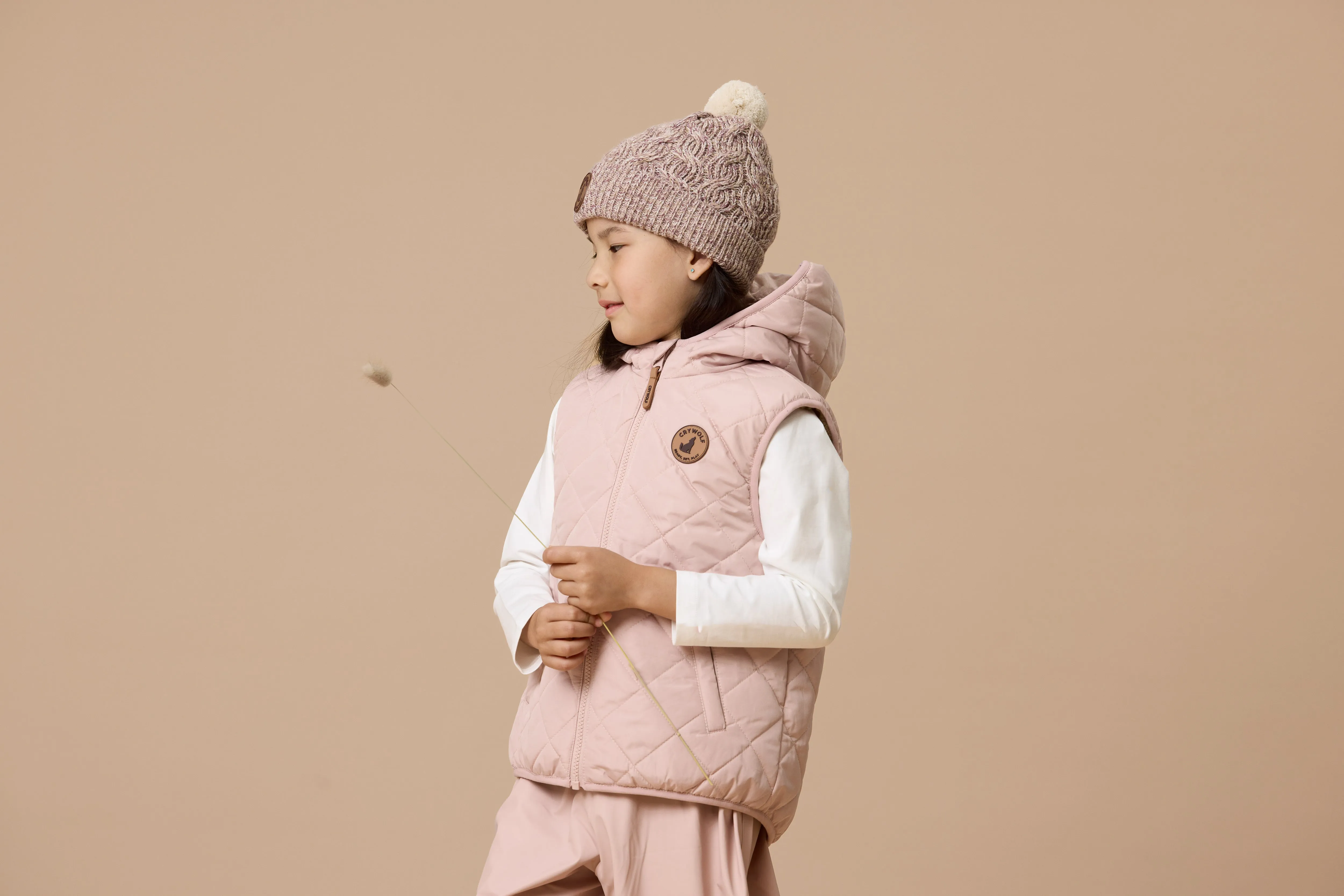 Crywolf Reversible Yeti Vest - Blush/Camel