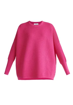 Hot Pink Paisie Ribbed Jumper