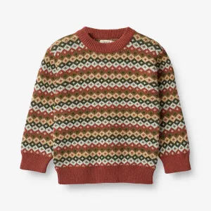 Jacquard Pullover Elias - multi red