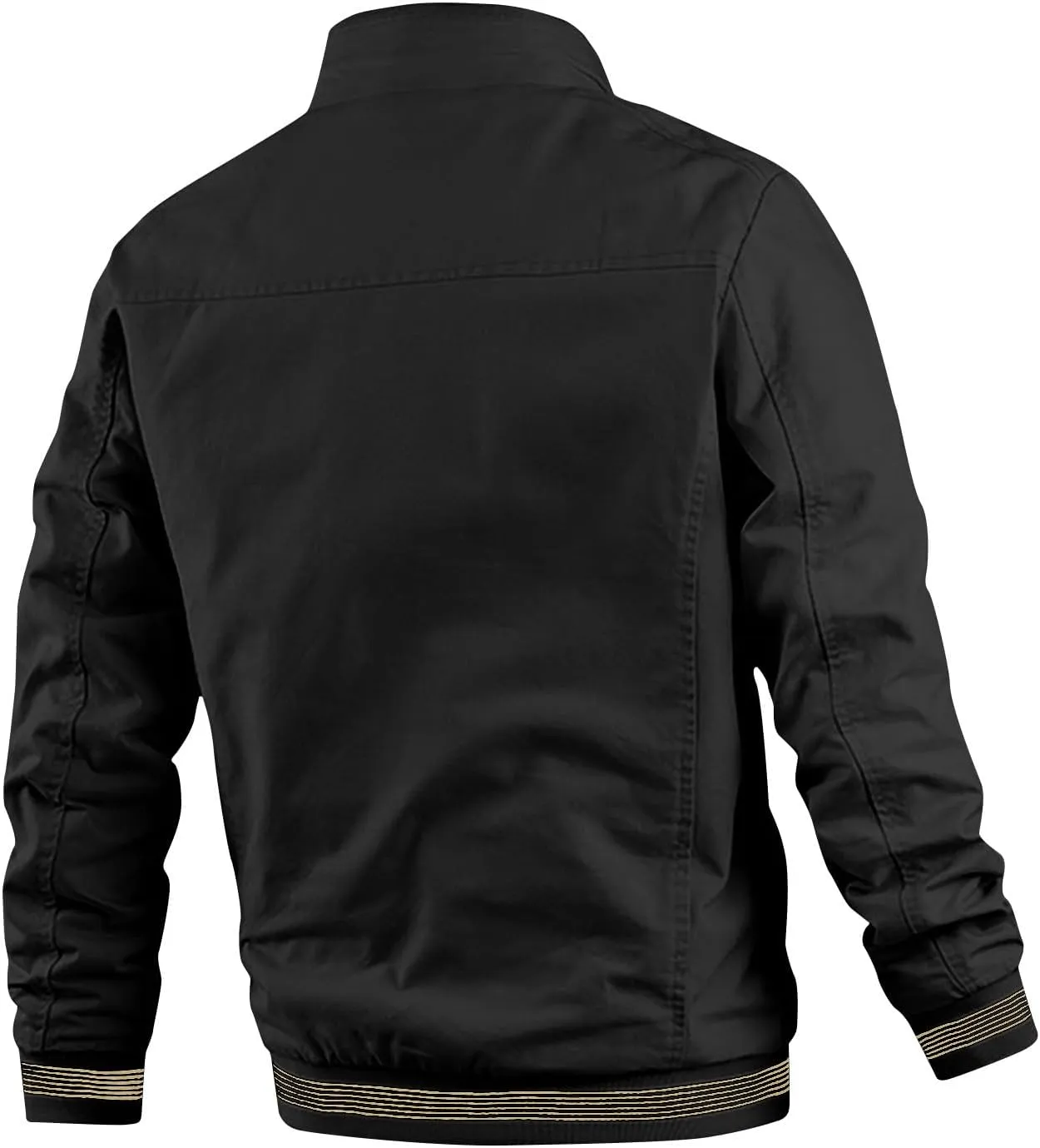 Men Bomber Jacket,Casual Fleece Lined Jacket Men Fall Winter Warm Full Zip Lightweight Jacket Outwear with Pockets
