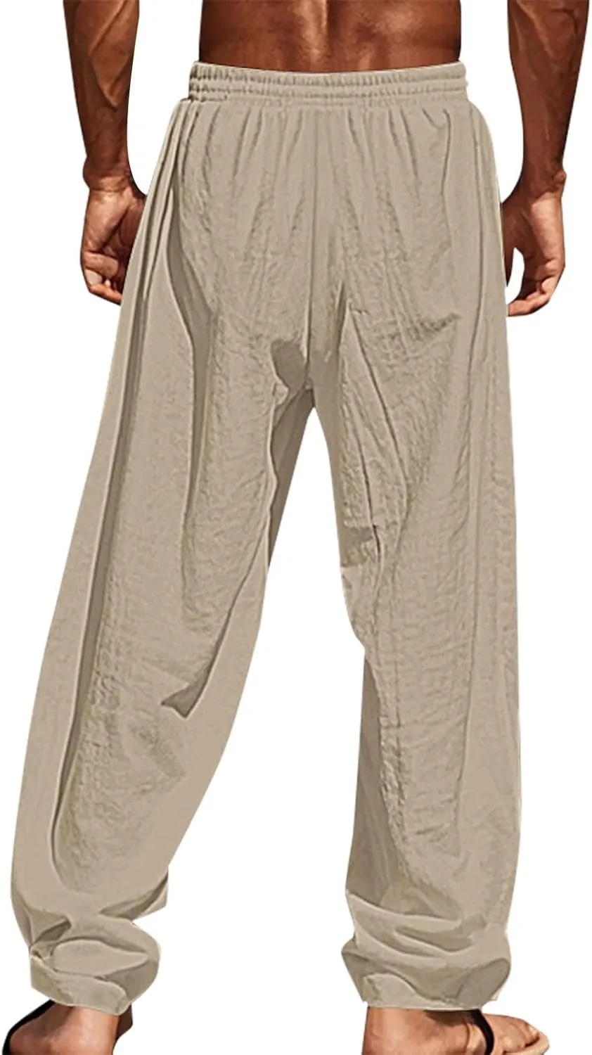 Relaxed Fit Hawaiian Tropical Leaf Pants for Men Lightweight Beach Sweatpants Comfy Lounge Graphic Vacation Drawstring