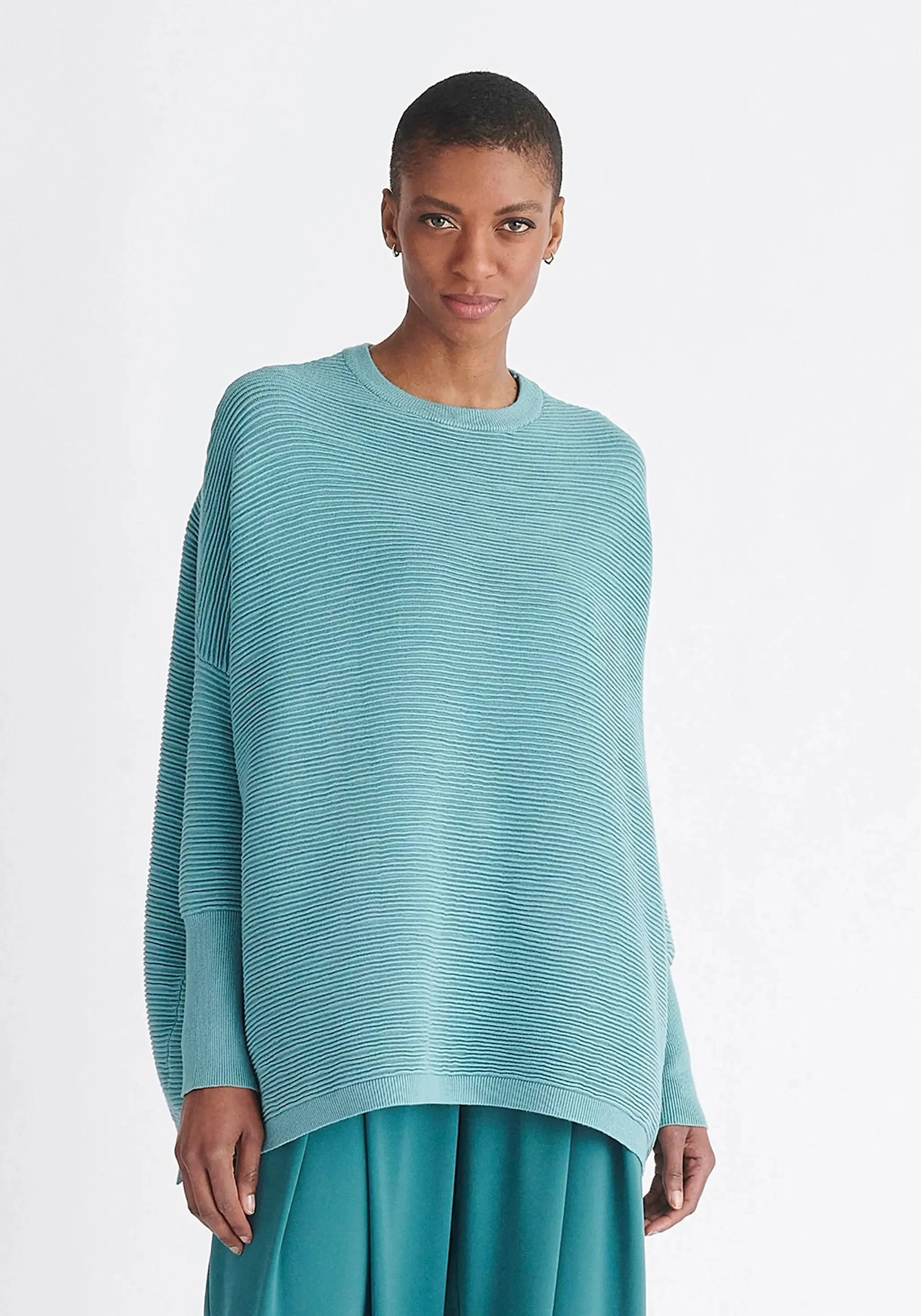 Teal Paisie Ribbed Jumper