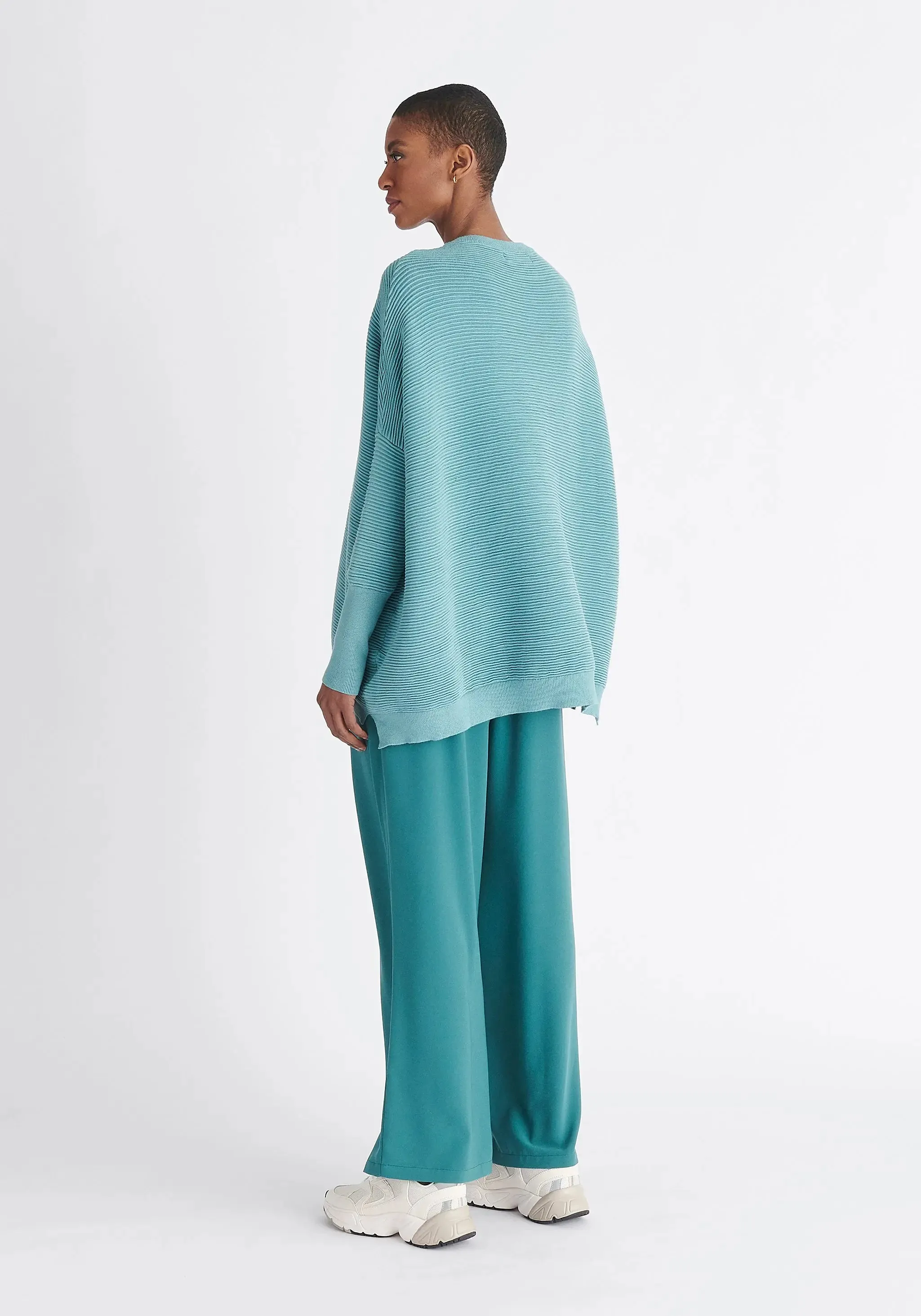Teal Paisie Ribbed Jumper