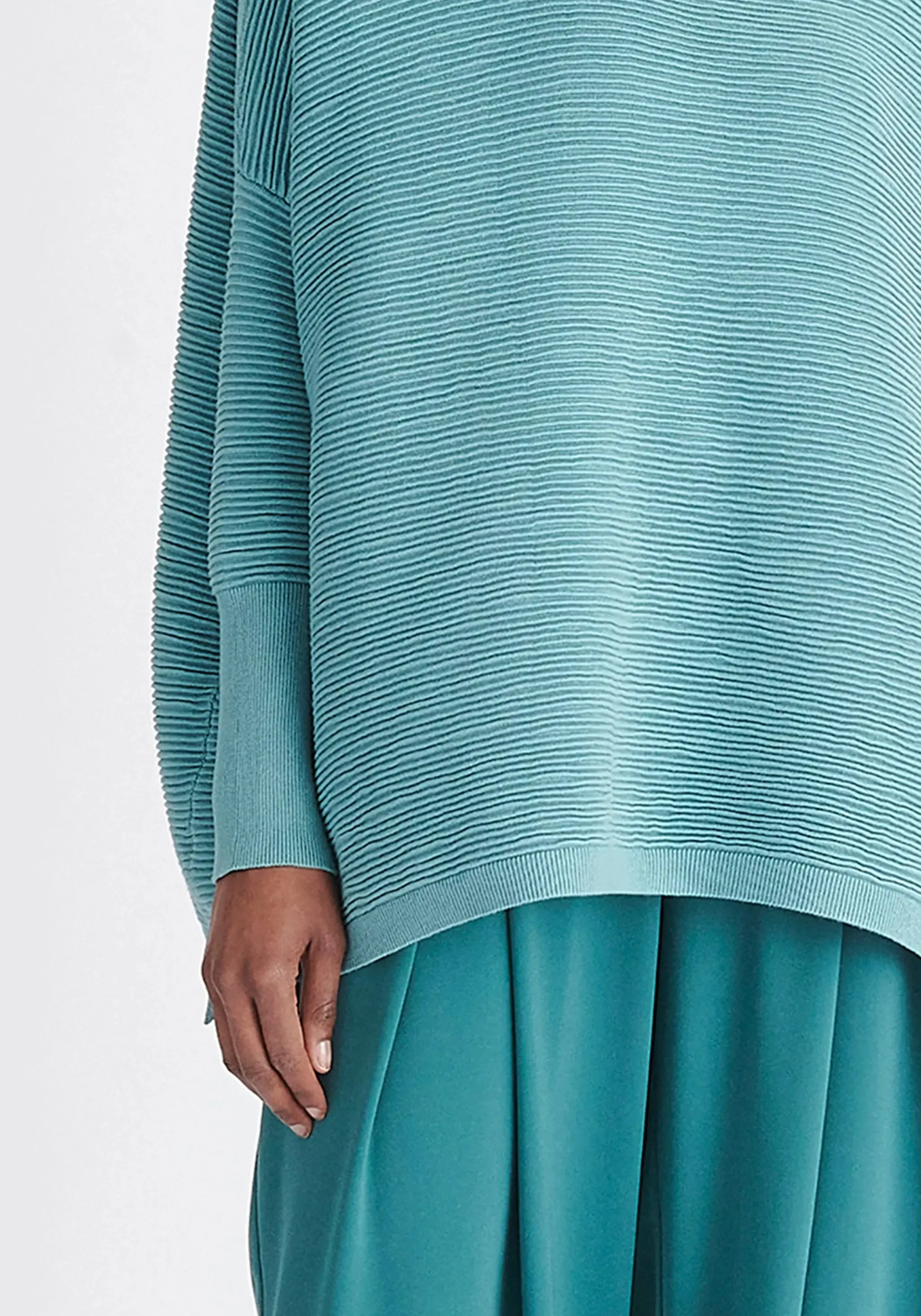 Teal Paisie Ribbed Jumper