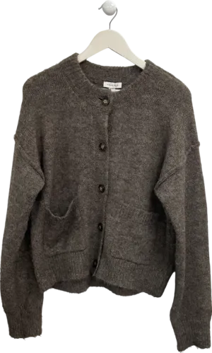 Topshop Brown Oversized Wool Blend Cardigan UK XS