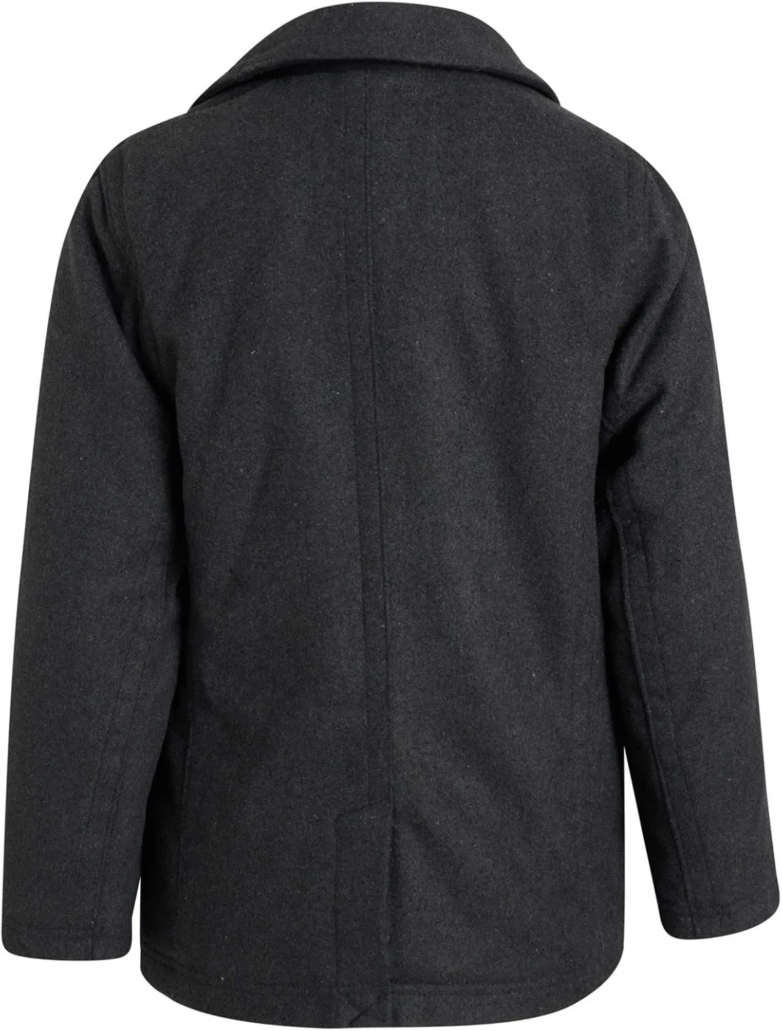 URBAN REPUBLIC Boys' Peacoat - Double Breasted Mixed Wool Dress Coat with Soft Faux Fur Lining and Flap Pockets (Sizes: 4-20)