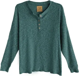 Women's Long Sleeve Texture Thermal Henley